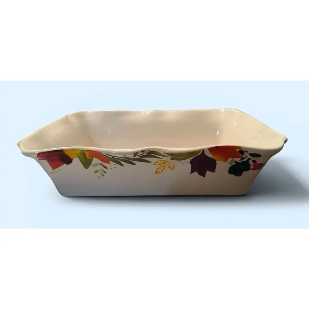 The Pioneer Woman Frontier Rose 12x8 Rectangular Ceramic Baker Dish White Floral